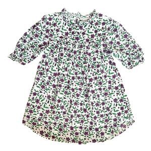 Sunchild Girls Indian Cotton Block Print Purple Flowers Dress Size 10